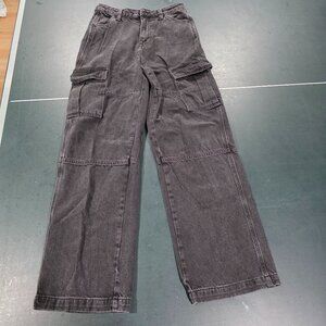 Divided by H&M Cargo Boyfriend Wide Leg 90's Black Jeans Size 4